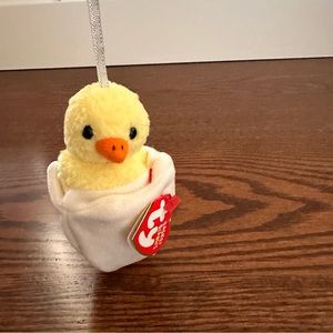 Vintage TY Beanie Baby - EGGBERT the Egg & Chick (4 inch) Stuffed Animal Toy